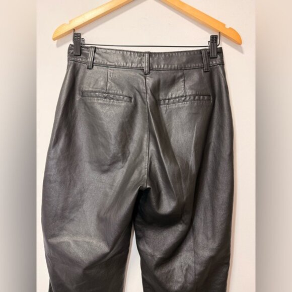 Aritzia Babaton Black Faux Leather Trousers size 6 - Picture 5 of 10